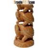 Wooden Turtle Tower - Hand carved Animal Figures Indian Souvenir Home Decor