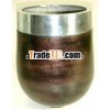 Flower Vase Made of Aluminum With Copper Hammered Finish
