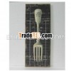 Good quality handicraft fork pattern home decoration burlap plaque