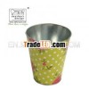 printed metal small vase yellow dot rose