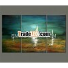 100%Hand-painted Abstract Sea Oil Painting 3 pieces/set wholesale Abstract Modern Painting