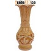 Hand Carved Wooden Decorative Vase India Fair Trade Art Handicraft Vase