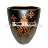 ceramic flower pot with Fleur de lis design
