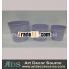 set/3 purple metal flowerpot