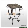 Antique Outdoor Metal Flower Pot Stand With Wood Top