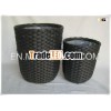 black round pe rattan basket/flower pot