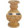 Hand Carved Wooden Vase Jungle Work India Fair Trade Art Home Decoration Vase
