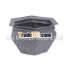 Hexagonal Top Metal Planters Patina Finish