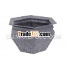 Pentagonal Shaped Metal Planter With Patina Finish