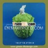Ceramic rabbit and vegetable candy jar