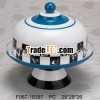 Dolomite round plate with cover