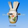 Decal Beautiful Pattern Porcelain Chopstick Holder