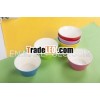 V shape ceramic bowl with shiny colors