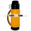 Plastic vacuum flask with 2 cups, PP body, glass liner