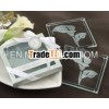 Calla lilies frosted glass coasters