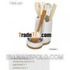 Condiment Scoop with porcelain holder