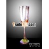 Crystal Glass Goblet with Rose Base