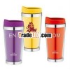 outer plastic and inner stainless steel water cups