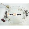 wedding favor round plates dishes set,  glassware restaurant plates sale in alibaba china