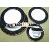black white bone china plates