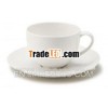 Coffee cup and saucer white ceramic tableware