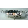 Oval Dish With Handle Nickel Finish