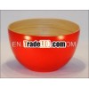 Small classic bamboo salad bowl with feet