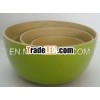 Round Spun Bamboo Salad Bowl,  set of 3pcs