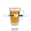Double Wall Beer Glass Cup With Handle