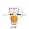 Double Wall Clear Glass Cup With Handle