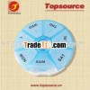 TB-911 7 Days Round Plastic Pill box for travel