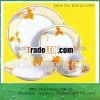 crockery/dinner set/ yellow white porcelain plate