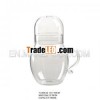 high quality clear glass jar with handle