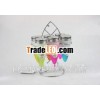 colorful GLASS SPICE AND SALT JAR W/METAL STAND