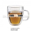Large Capacity Double Wall Glass Cup With Handle