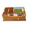 Square wooden 2 pack of cigar boxes