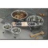 STAINLESS STEEL DOUBLE DINNER WITH WIRE STAND