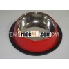 Antiskid red colored dog bowl / dog bowl/ stainless steel dog bowl/ nontip dog bowl