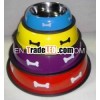 Antiskid dog bowl with printing style/ dog bowl/ stainless steel dog bowl/ nontip dog bowl