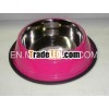 Antiskid dog bowl colored with ribs/ dog bowl/ stainless steel dog bowl/ nontip dog bowl