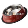 Antiskid red colored dog bowl