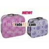 Set of 2 pink and purple flower canvas suitcase