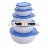 5pcs round shape PP plastic food storage set