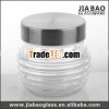 Horizontal lines glass candy jar,  storage bottles with lid
