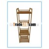 NATURAL BAMBOO WOOD 4 TIER BATHROOM SHELF SHELVES NEW
