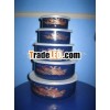 5 pcs enamel storage bowl with plastic cover