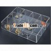 clear plastic storage box with dividers/acrylic divided storage box