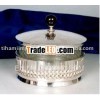 Silver Storage Box,  Glass Storage Box,  Silver Box with Lid,  Silver Tableware,  Wedding Gifts..