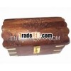 Wood storage box,  wooden carved & brassinlay decorative box,  decorative storage box,  wooden s