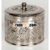 Round Box Made of Iron With Nickel Finish